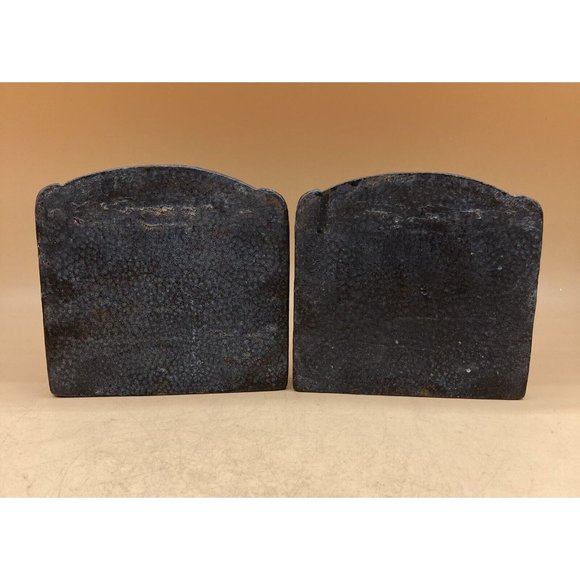 Folk Art Cast Iron Bookends Man & Woman Farming Praying for Harvest Time - Picture 3 of 7